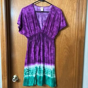 Purple tie die dress. Mid thigh